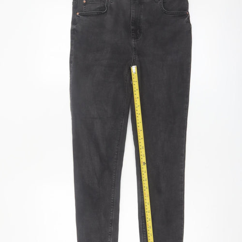 Primark Women Black Skinny Jeans Size 14 Mid Rise Stretch Denim