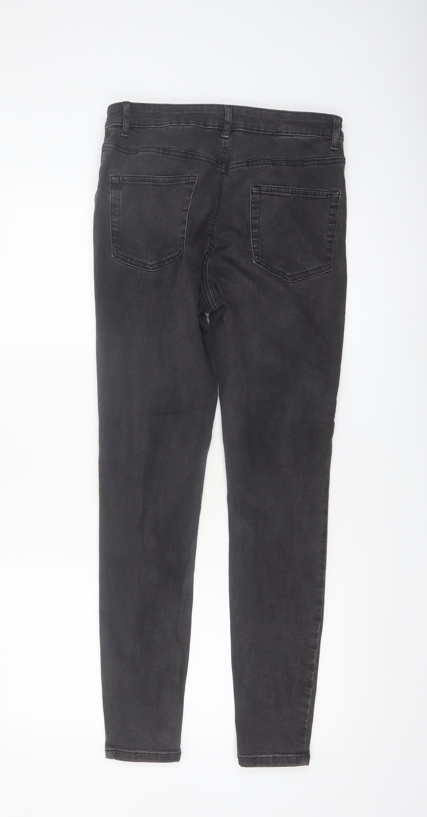 Primark Women Black Skinny Jeans Size 14 Mid Rise Stretch Denim