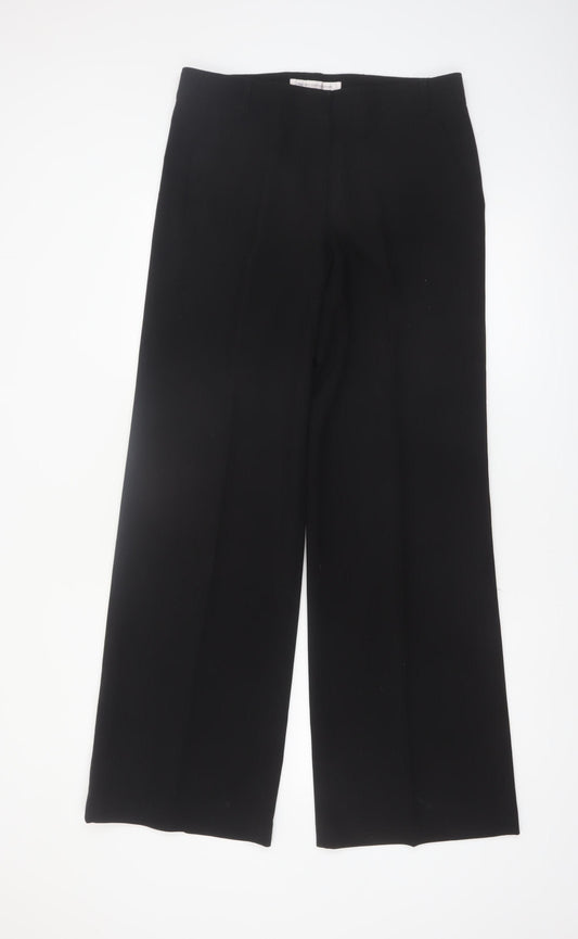 French Connection Women Black Size 12 Classic Wide-Leg Dress Pants