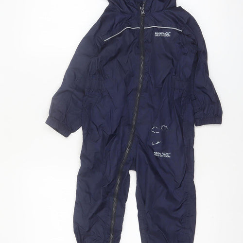 Regatta Boys Blue Waterproof Hooded Snowsuit 2-3 Years