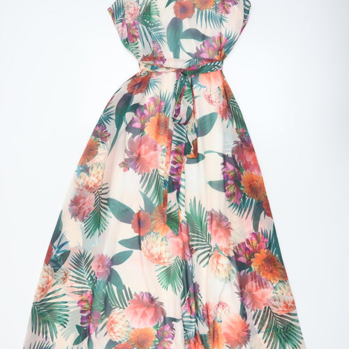 Billie & Blossom by Dorothy Perkins Women’s Multicoloured Floral Sleeveless Fit & Flare Midi Dress Size 10