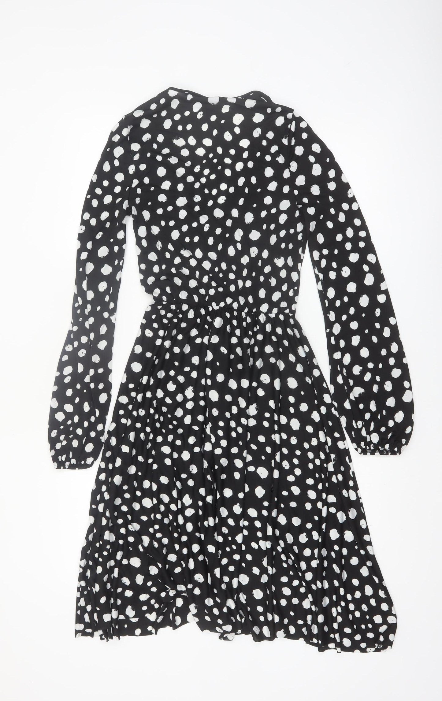 River Island Women’s Black Polka Dot Wrap Dress Size 8