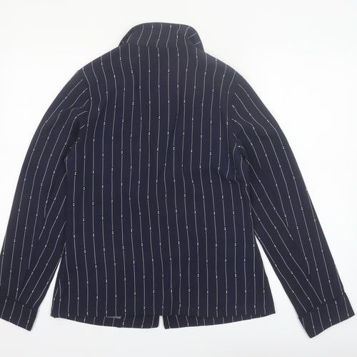 Scotch & Soda Women's Navy Pinstripe Single-Breasted Blazer Size S