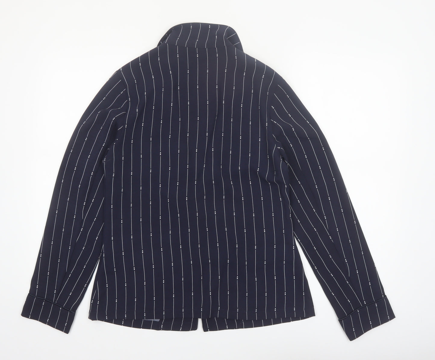 Scotch & Soda Women's Navy Pinstripe Single-Breasted Blazer Size S