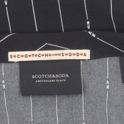 Scotch & Soda Women's Navy Pinstripe Single-Breasted Blazer Size S