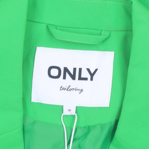 ONLY Women’s Green Tailored Longline Blazer Jacket Size 8