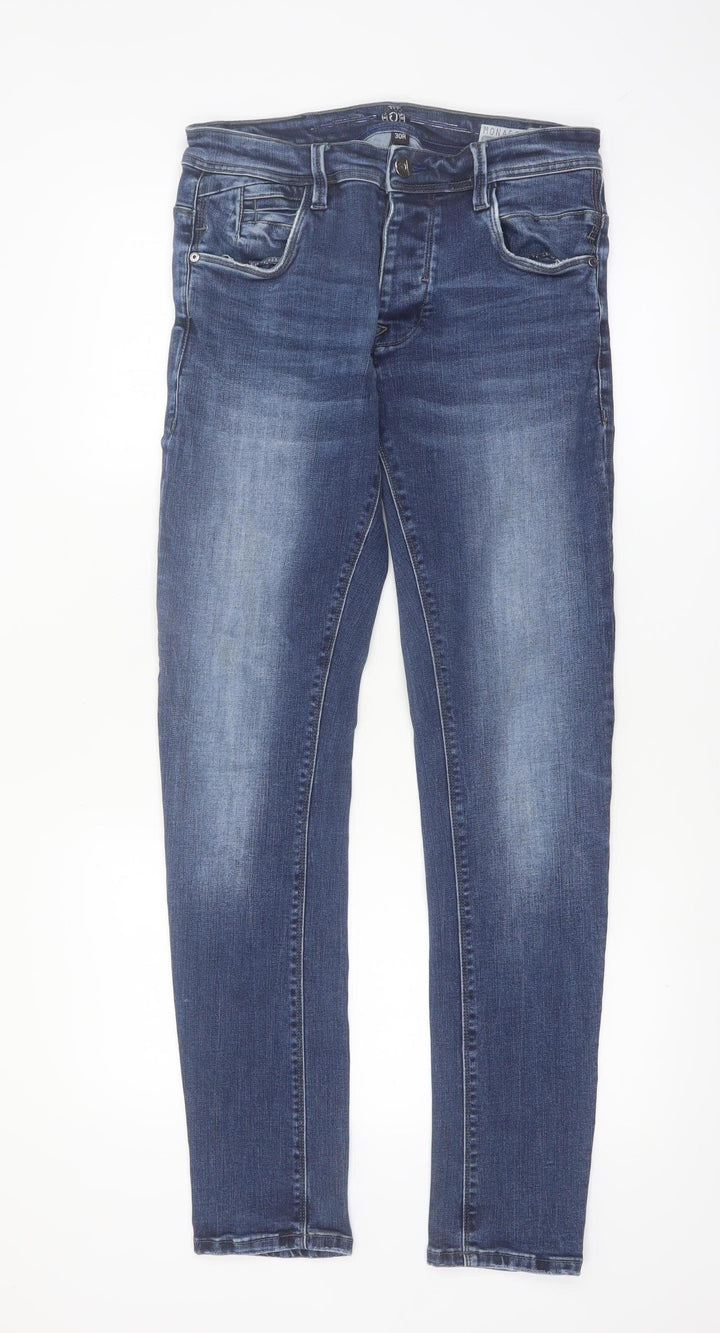 Redefined Rebel Men's Blue Slim Fit Denim Jeans 30R Medium Wash