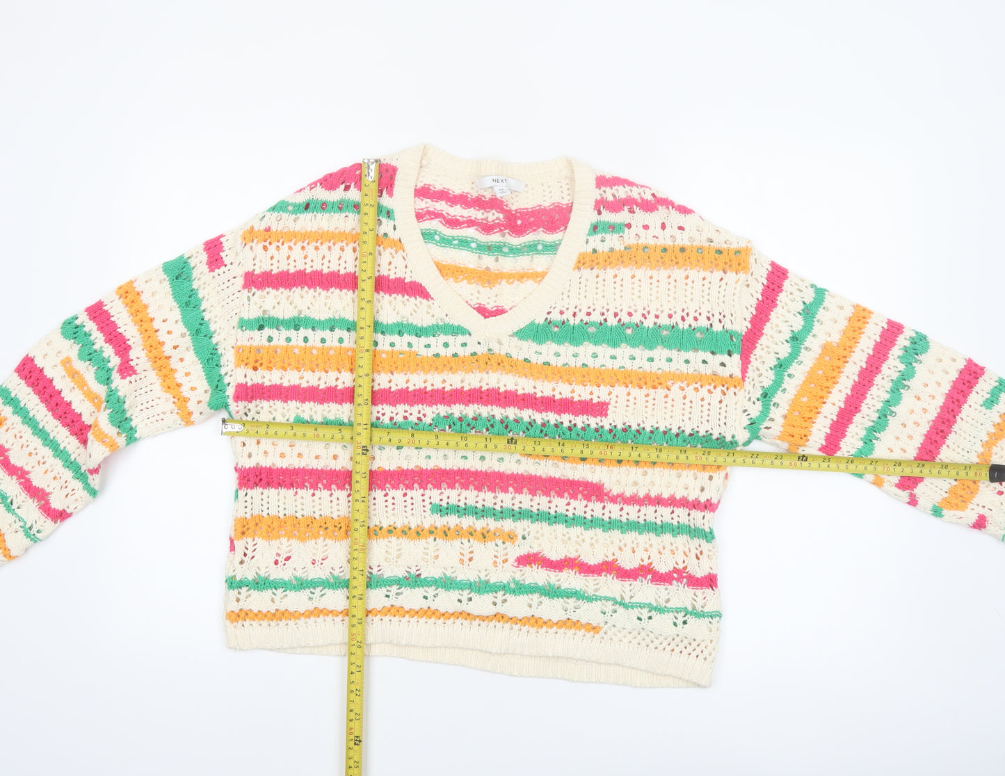 Next Women’s Multicoloured V-Neck Knit Jumper Size M
