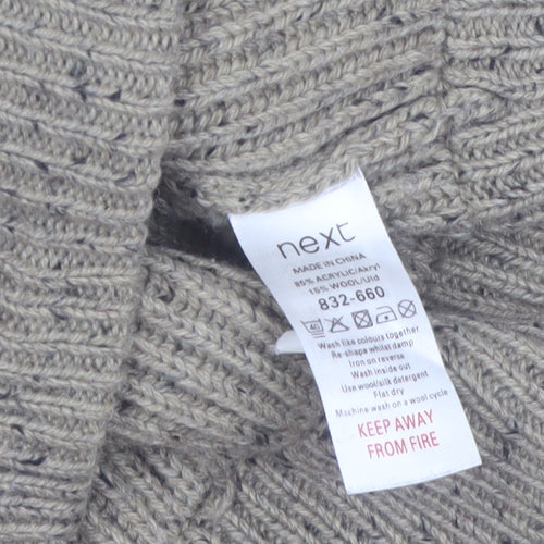 Next Men's Beige Shawl Neck Chunky Knit Pullover Jumper M