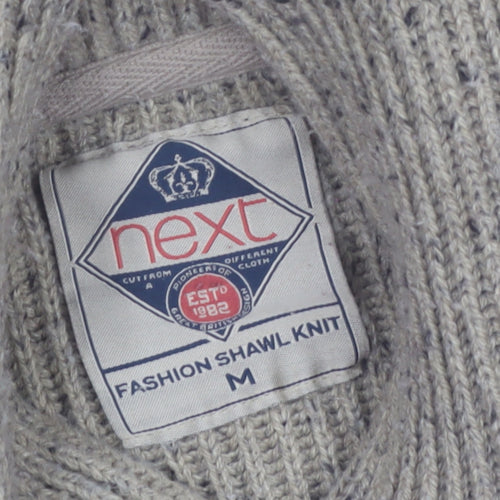 Next Men's Beige Shawl Neck Chunky Knit Pullover Jumper M