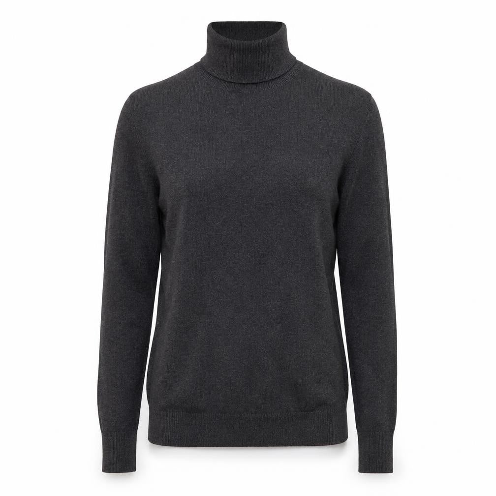 Zara Women Grey Roll Neck Knit Jumper Size S Slim Fit