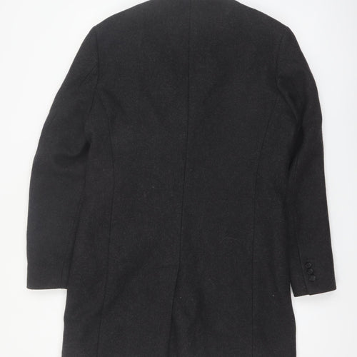 The Kooples Men's Black Wool Blend Slim Fit Overcoat Size 48