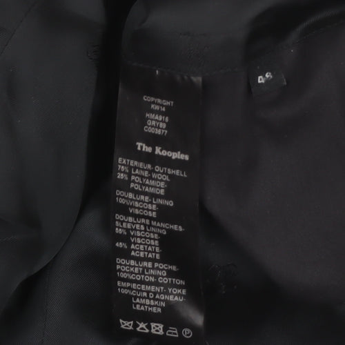 The Kooples Men's Black Wool Blend Slim Fit Overcoat Size 48