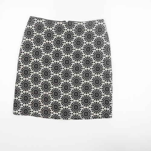 Marks and Spencer Women's Black Geometric Pencil Skirt Size 10