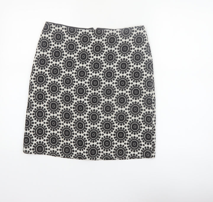 Marks and Spencer Women's Black Geometric Pencil Skirt Size 10