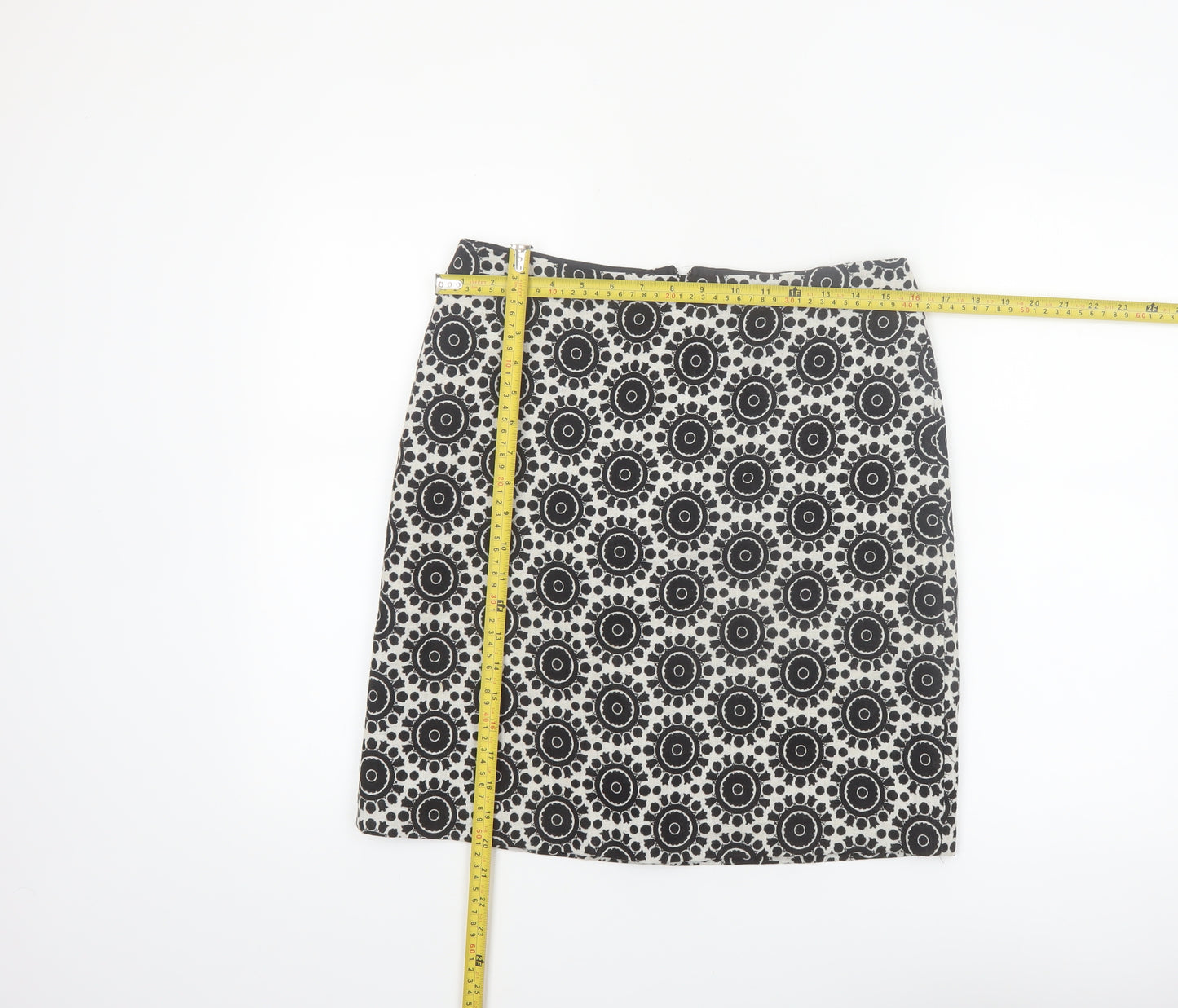 Marks and Spencer Women's Black Geometric Pencil Skirt Size 10