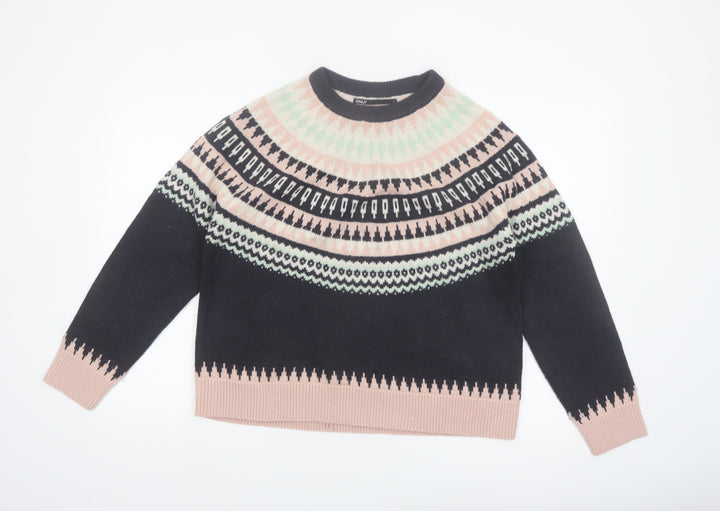 ONLY Women’s Multicoloured Fair Isle Knit Jumper L