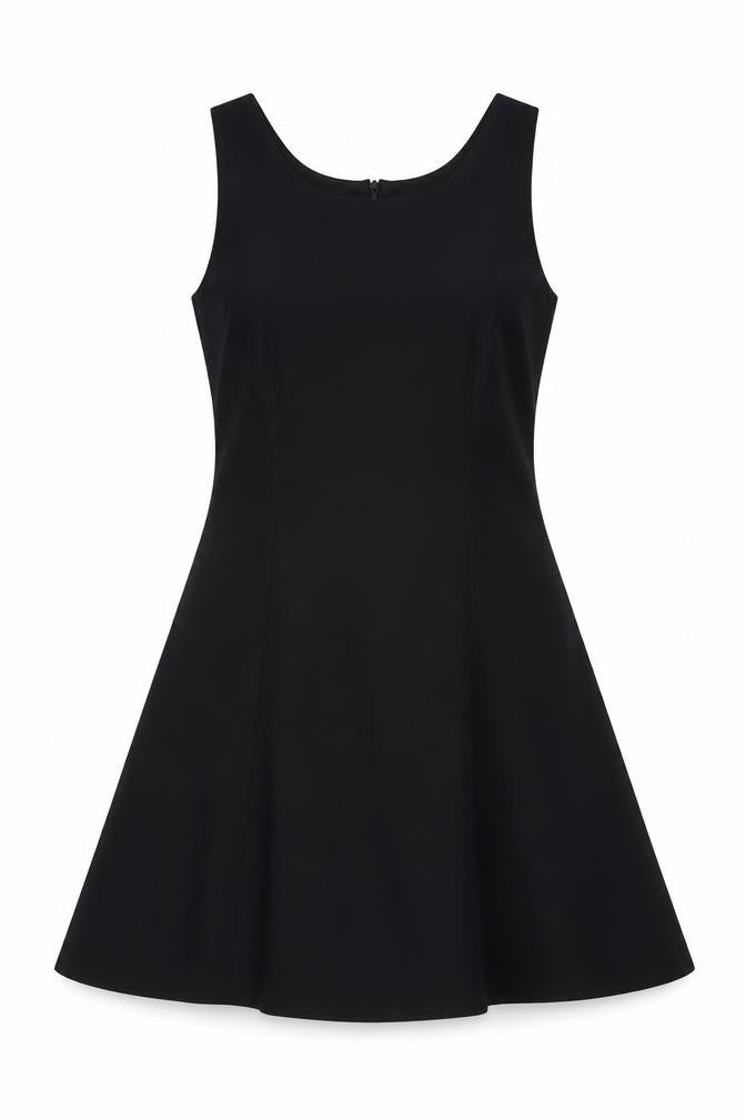 Front view of Classics Collection Women Black, size 10, A-Line Sleeveless Dress