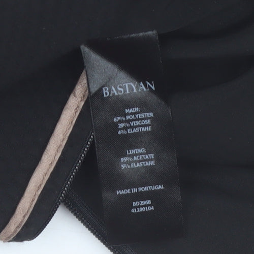 Bastyan Women’s Black Size 12 Sheath Work Dress with Puff Sleeves