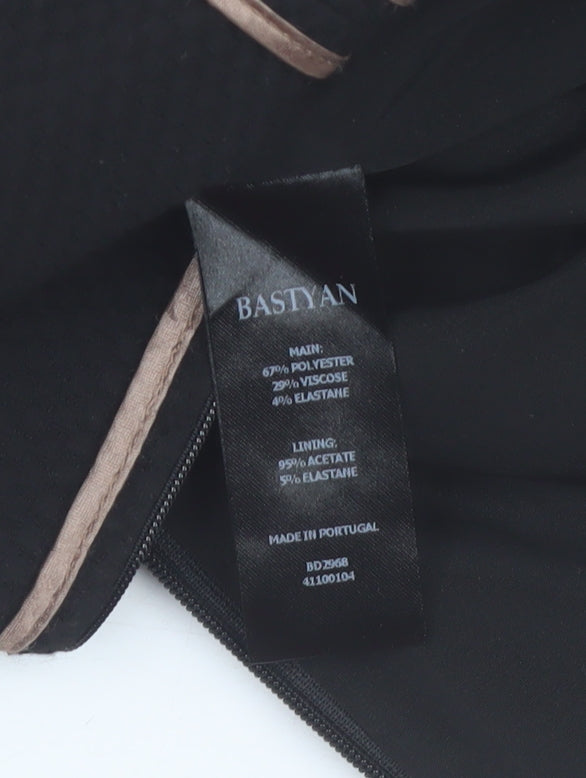 Bastyan Women’s Black Size 12 Sheath Work Dress with Puff Sleeves
