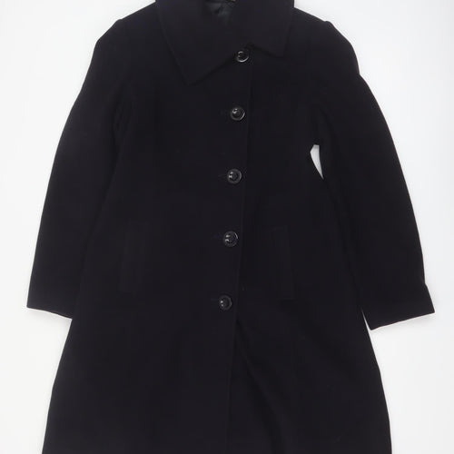 Laura Ashley Women's Navy Wool Cashmere Blend Long Coat UK 12