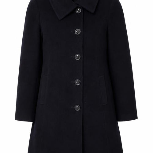 Laura Ashley Women's Navy Wool Cashmere Blend Long Coat UK 12
