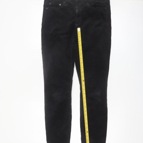 Gap 1969 Women Black Skinny Corduroy Trousers Size 12R