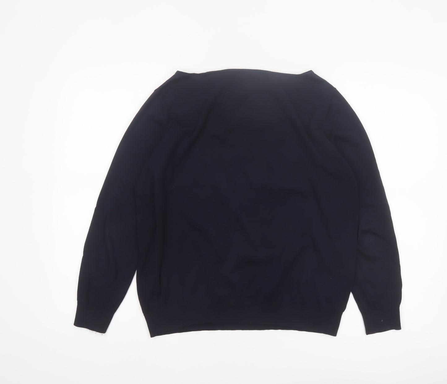 COS Womens Black Cotton Boat Neck Long Sleeve Pullover Jumper Size 12