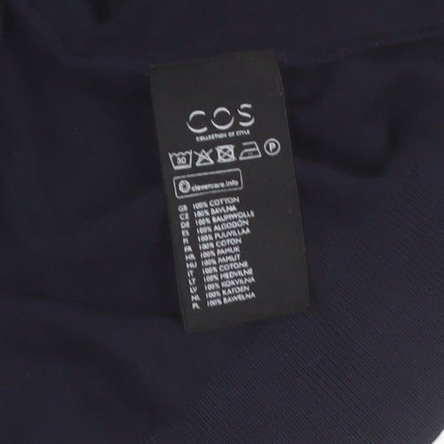 COS Womens Black Cotton Boat Neck Long Sleeve Pullover Jumper Size 12
