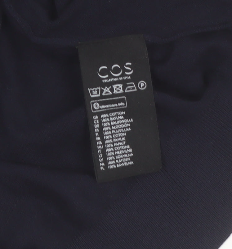 COS Womens Black Cotton Boat Neck Long Sleeve Pullover Jumper Size 12