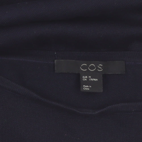 COS Womens Black Cotton Boat Neck Long Sleeve Pullover Jumper Size 12