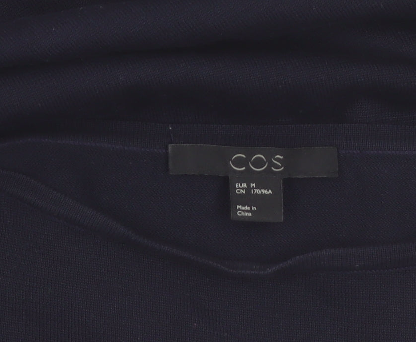 COS Womens Black Cotton Boat Neck Long Sleeve Pullover Jumper Size 12