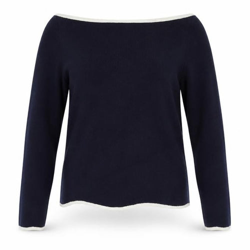 Warehouse Womens Blue Boat Neck Long Sleeve Knit Jumper Size 10