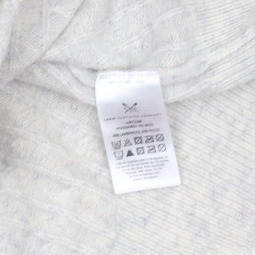 Crew Clothing Company Men's Grey Cable-Knit 1/2 Zip Jumper M