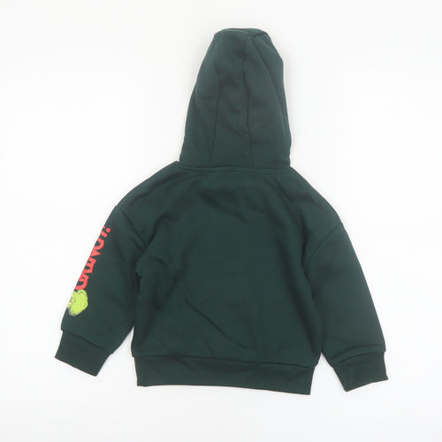 Primark Boys Green The Grinch Hoodie 1.5-2 Years Cotton Blend Christmas