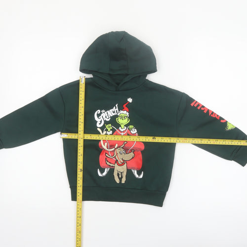 Primark Boys Green The Grinch Hoodie 3-4 Years Pullover Christmas Sweatshirt