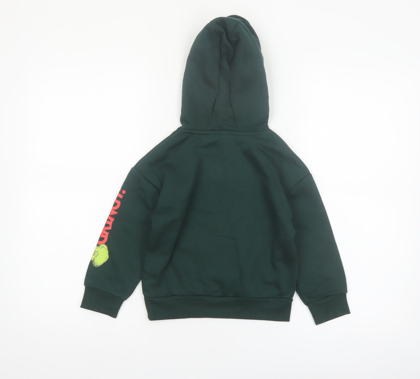 Primark Boys Green The Grinch Hoodie 3-4 Years Pullover Christmas Sweatshirt