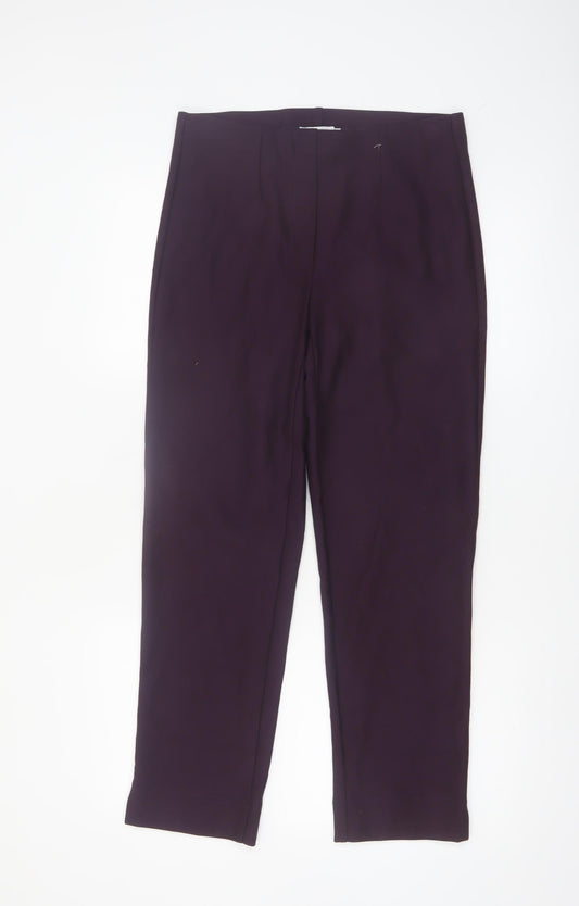 Gerard Women's Purple Stretch Straight Leg Trousers Size 12