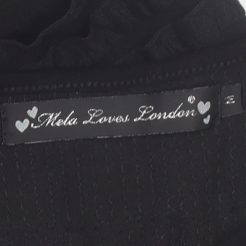 Mela Loves London Women's Black Sequin Ruffle Shift Dress Size S