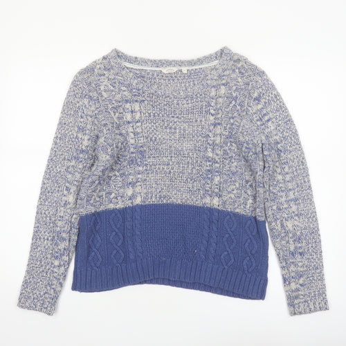 FatFace Women’s Blue Crew Neck Cable-Knit Jumper Size 14