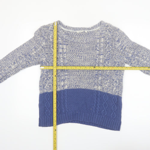 FatFace Women’s Blue Crew Neck Cable-Knit Jumper Size 14
