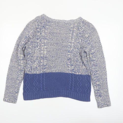 FatFace Women’s Blue Crew Neck Cable-Knit Jumper Size 14
