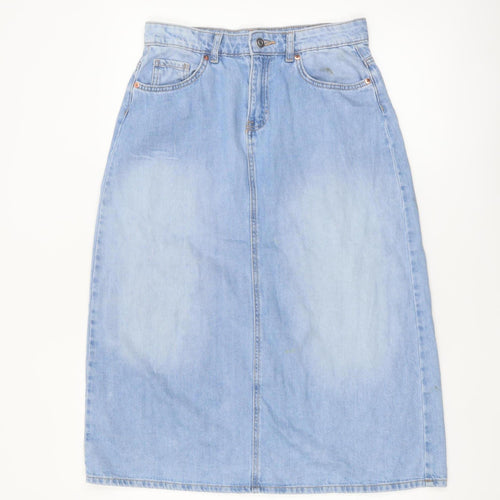 Dunnes Stores Women's Blue Denim Knee Length Cotton Skirt Size 10