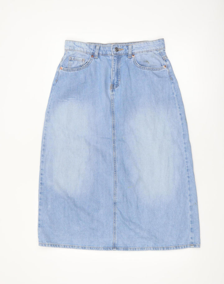 Dunnes Stores Women's Blue Denim Knee Length Cotton Skirt Size 10