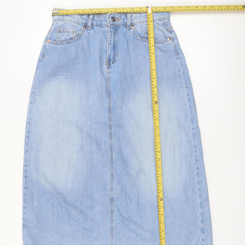 Dunnes Stores Women's Blue Denim Knee Length Cotton Skirt Size 10