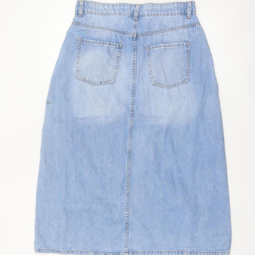 Dunnes Stores Women's Blue Denim Knee Length Cotton Skirt Size 10