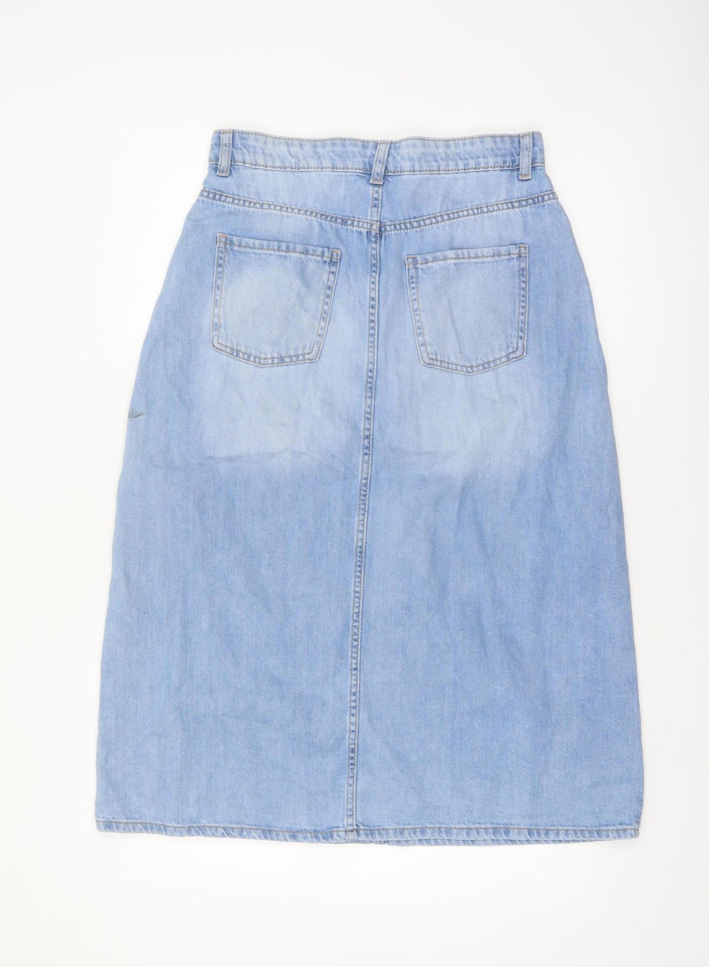 Dunnes Stores Women's Blue Denim Knee Length Cotton Skirt Size 10
