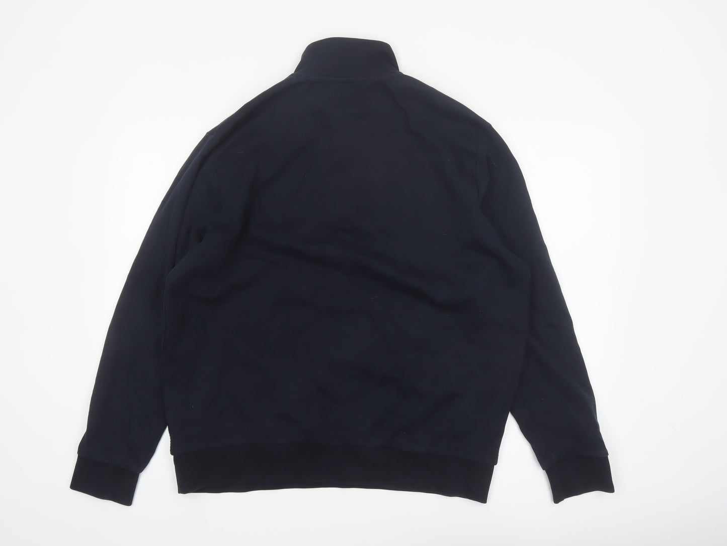 Next Men's Blue L 1/4 Zip High Neck Pullover Sweatshirt