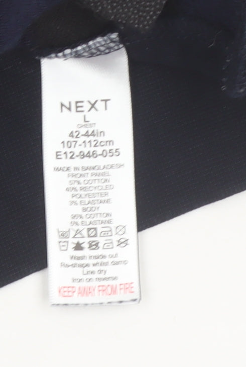 Next Men's Blue L 1/4 Zip High Neck Pullover Sweatshirt