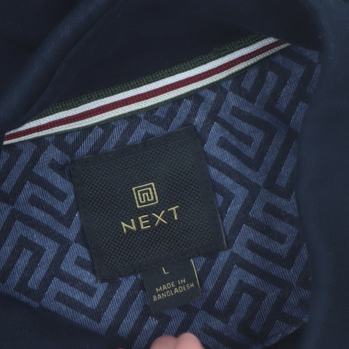 Next Men's Blue L 1/4 Zip High Neck Pullover Sweatshirt